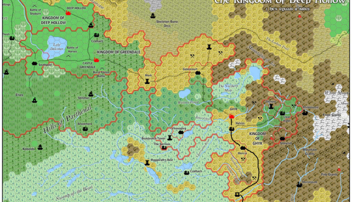 The Kingdom of Ghyr, 8 miles per hex by Jose Ignacio Ramos Lomelin, January 2016
