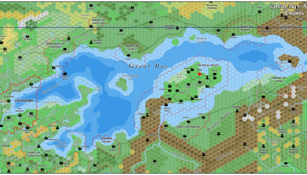 Great Bay Area of Norwold, 8 miles per hex by Jose Ignacio Ramos Lomelin, December 2016 (version 2)