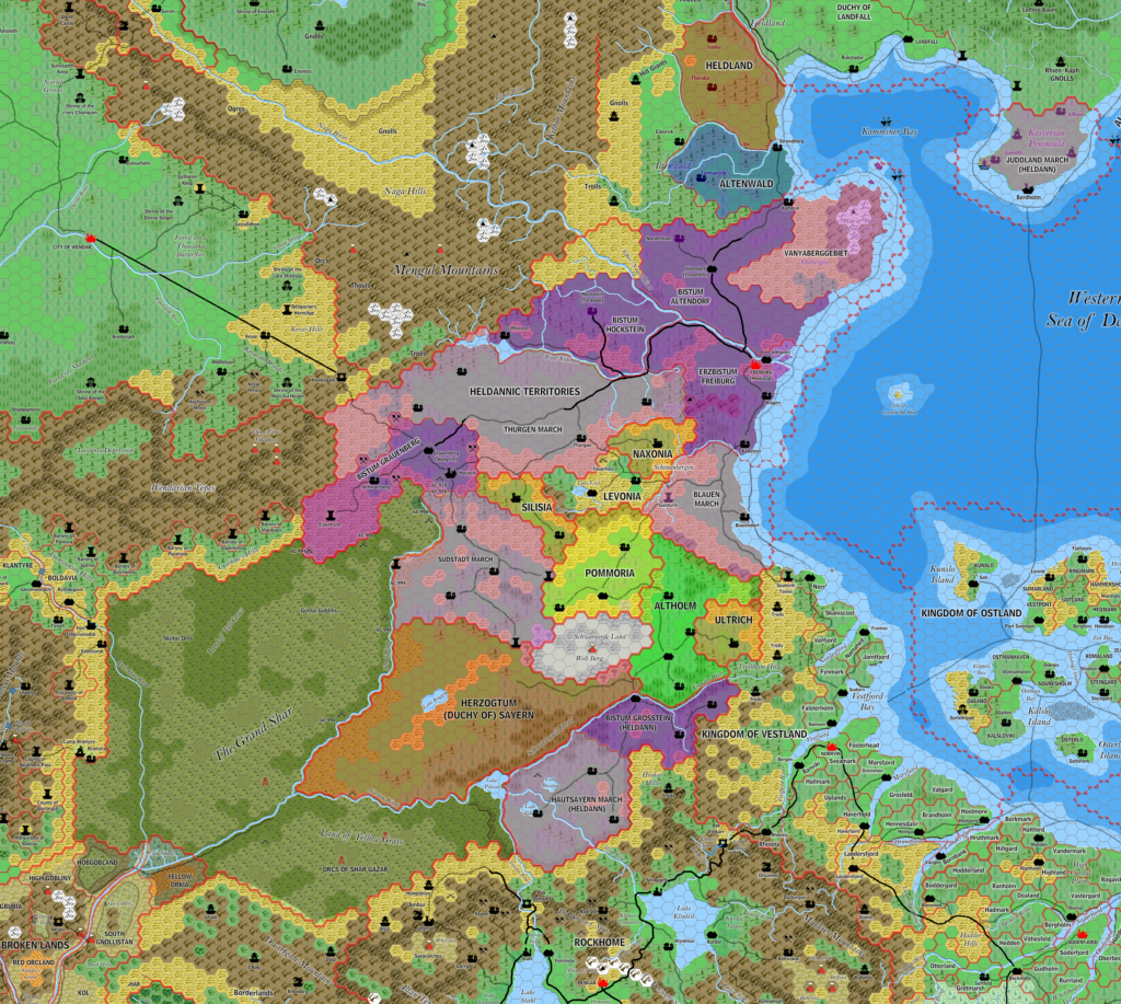 The Heldannic Reich, 8 miles per hex by Jose Ignacio Ramos Lomelin, April 2016 (version 2)