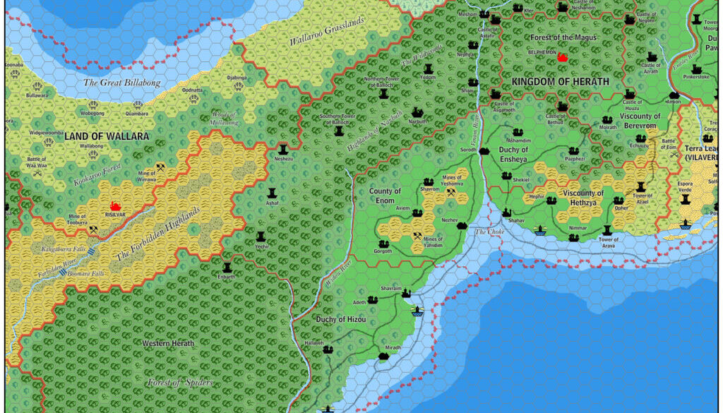 The Kingdom of Herath, 8 miles per hex by Jose Ignacio Ramos Lomelin, February 2016