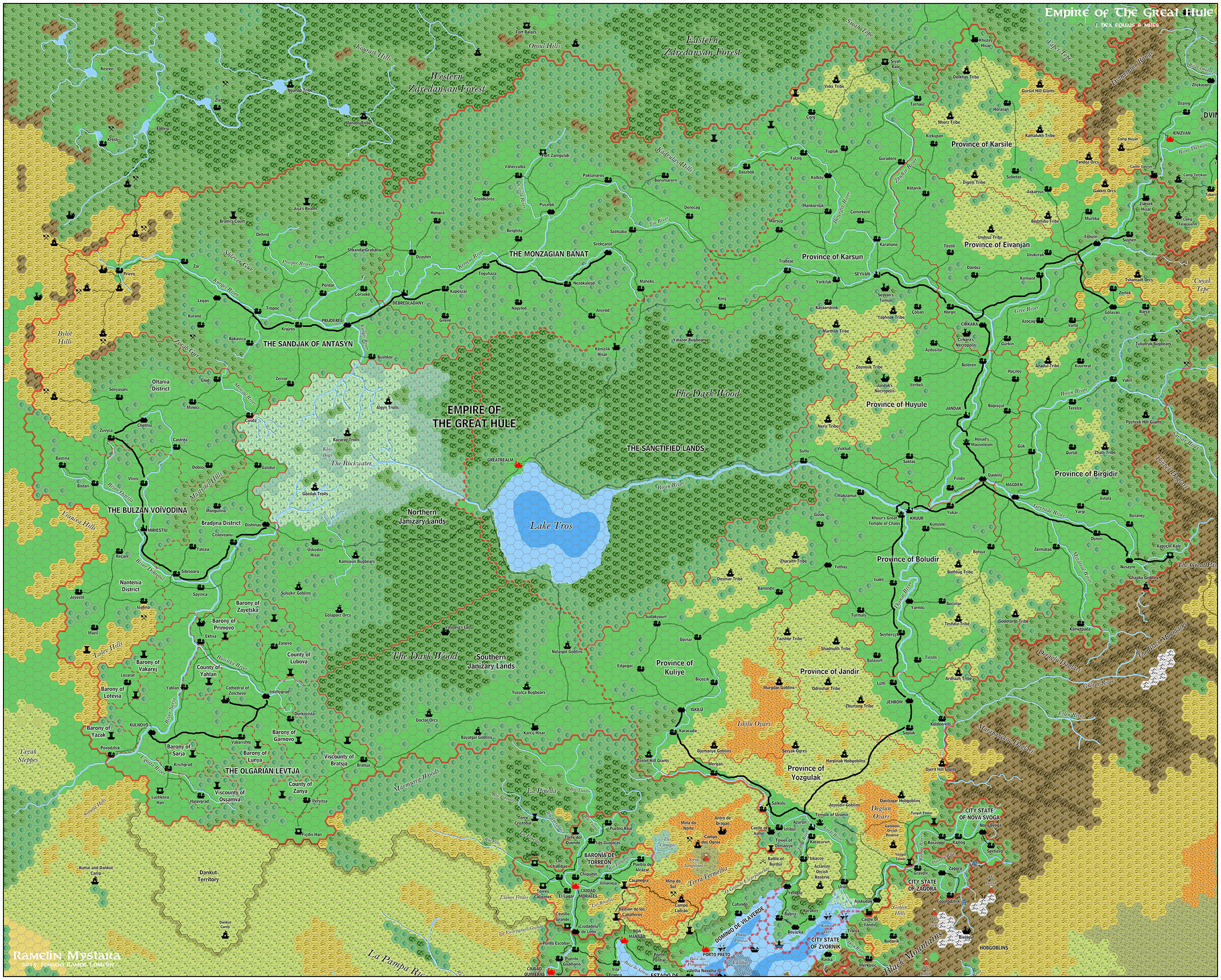 Empire of the Great Hule, 8 miles per hex by Jose Ignacio Ramos Lomelin, January 2016
