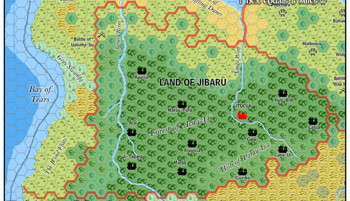 The Land of Jibarú, 8 miles per hex by Jose Ignacio Ramos Lomelin, February 2016