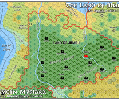 The Land of Jibarú, 8 miles per hex by Jose Ignacio Ramos Lomelin, February 2016