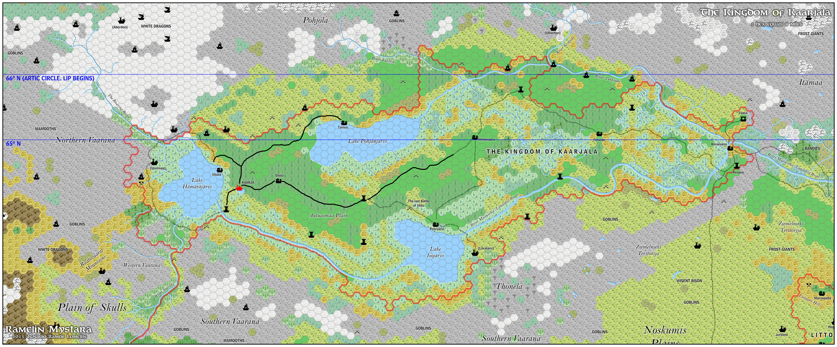Kingdom of Kaarjala, 8 miles per hex by Jose Ignacio Ramos Lomelin, January 2016