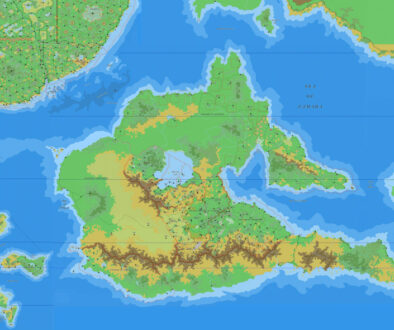 The Island of Bellissaria, 8 miles per hex by Jose Ignacio Ramos Lomelin, January 2017 (version 1)