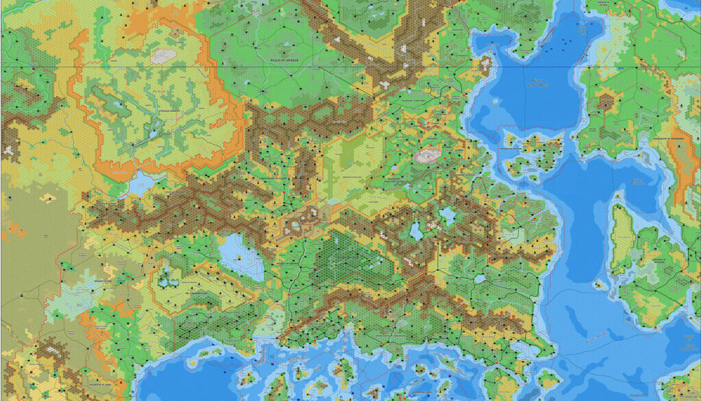 The Known World, 8 miles per hex by Jose Ignacio Ramos Lomelin, March 2017 (version 1)